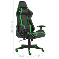 Produktbild för Snurrbar gamingstol grön PVC