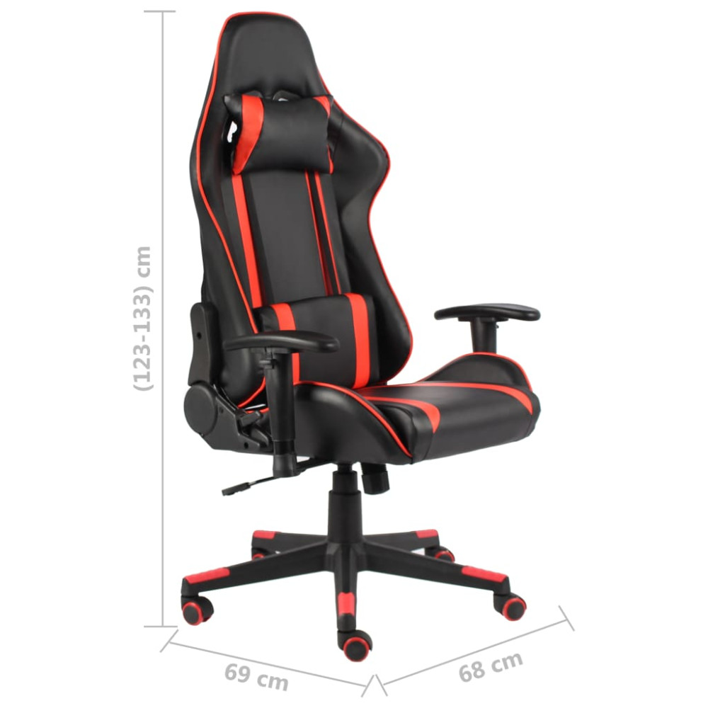 Produktbild för Snurrbar gamingstol röd PVC