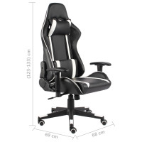 Produktbild för Snurrbar gamingstol vit PVC