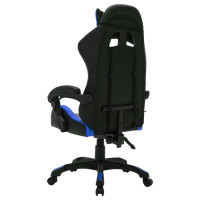 Produktbild för Gamingstol med RGB LED-lampor blå och svart konstläder