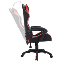 Produktbild för Gamingstol med RGB LED-lampor röd och svart konstläder