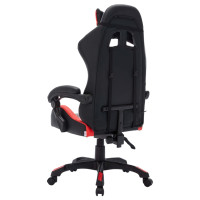 Produktbild för Gamingstol med RGB LED-lampor röd och svart konstläder