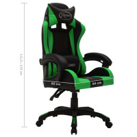 Produktbild för Gamingstol med RGB LED-lampor grön och svart konstläder