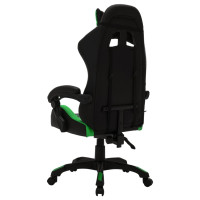 Produktbild för Gamingstol med RGB LED-lampor grön och svart konstläder