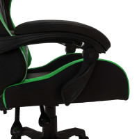 Produktbild för Gamingstol med RGB LED-lampor grön och svart konstläder