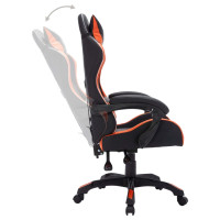 Produktbild för Gamingstol med RGB LED-lampor orange och svart konstläder