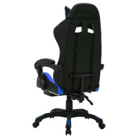 Produktbild för Gamingstol med RGB LED-lampor blå och svart konstläder