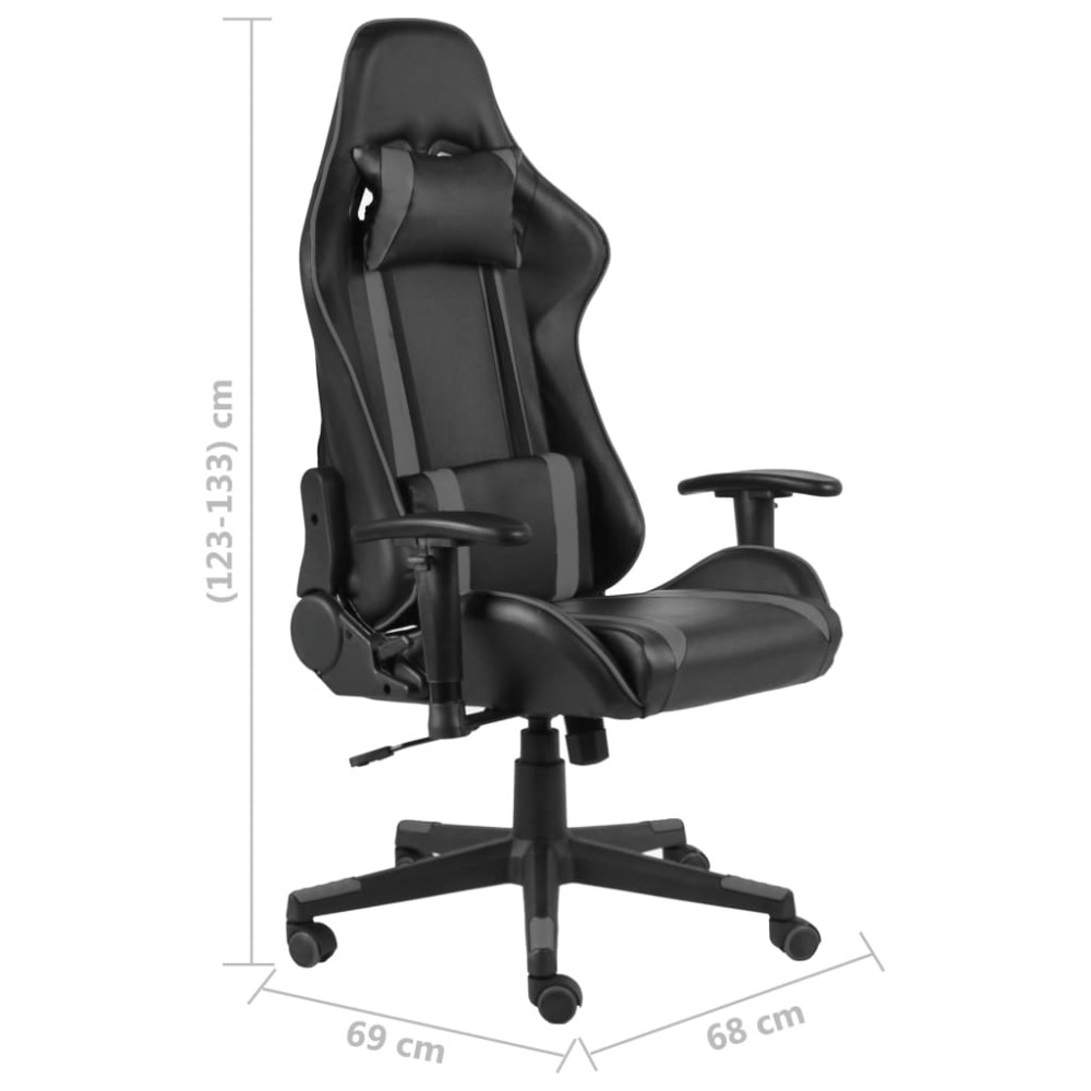 Produktbild för Snurrbar gamingstol grå PVC