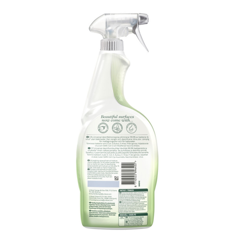 Produktbild för Cif Rengöringsspray Disinfect & Shine Universal 750 ml