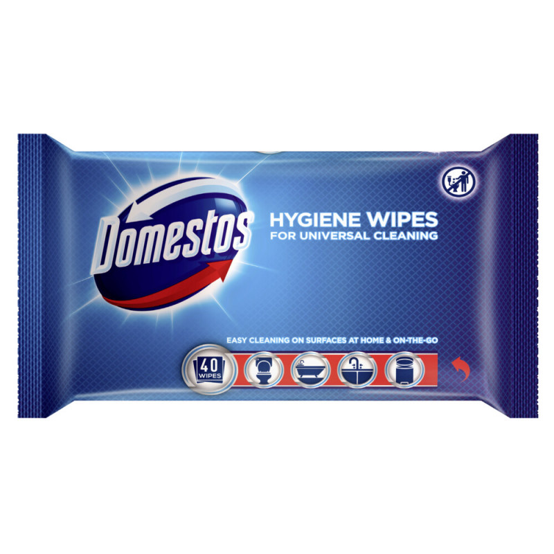 Produktbild för Domestos Rengöringswipes Hygiene 40-pack