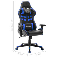 Produktbild för Gamingstol svart och blå konstläder