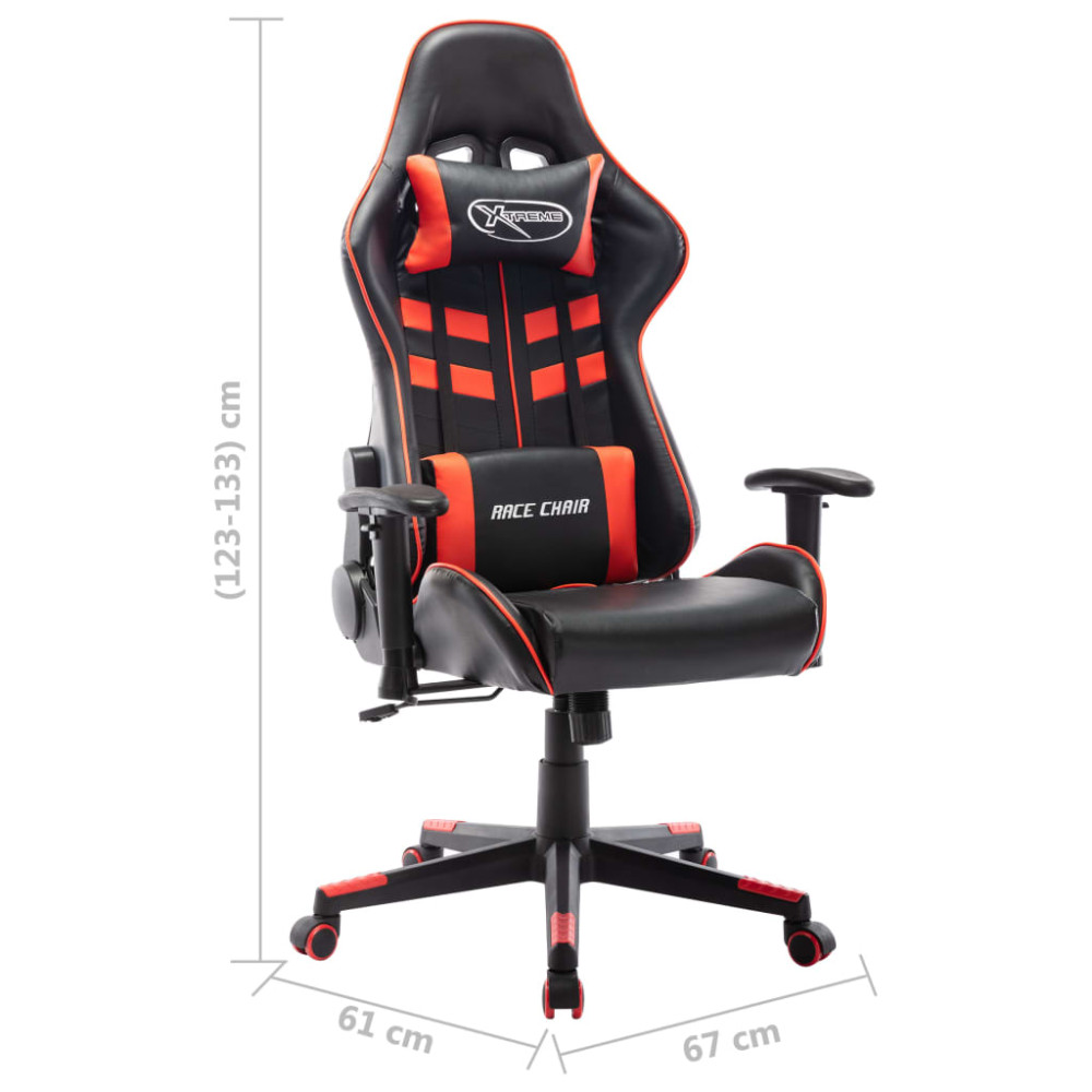 Produktbild för Gamingstol svart och röd konstläder