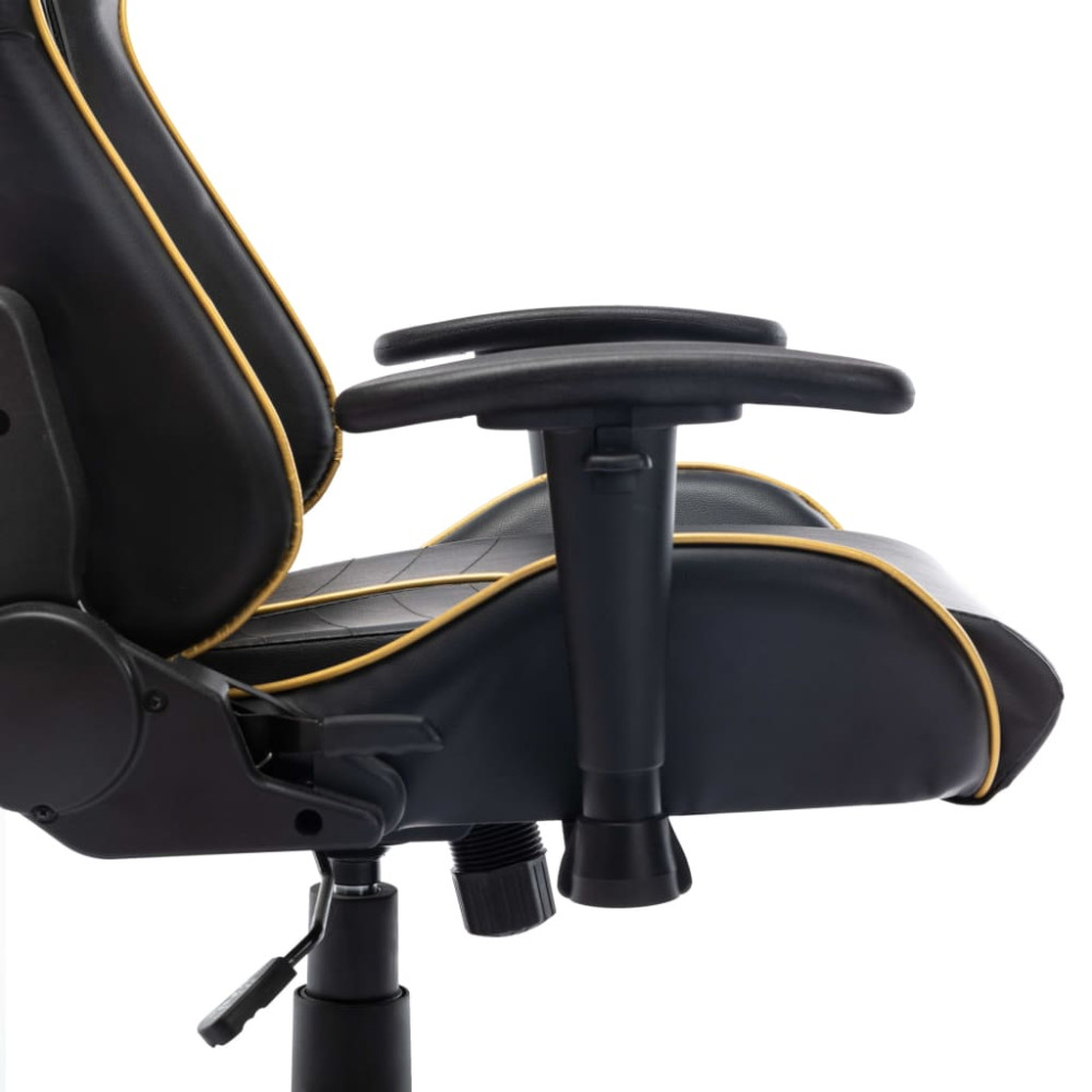 Produktbild för Gamingstol svart och guld konstläder