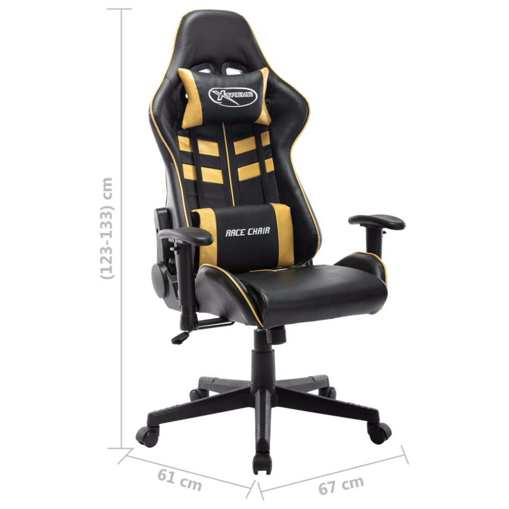Produktbild för Gamingstol svart och guld konstläder
