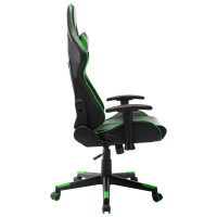 Produktbild för Gamingstol svart och grön konstläder