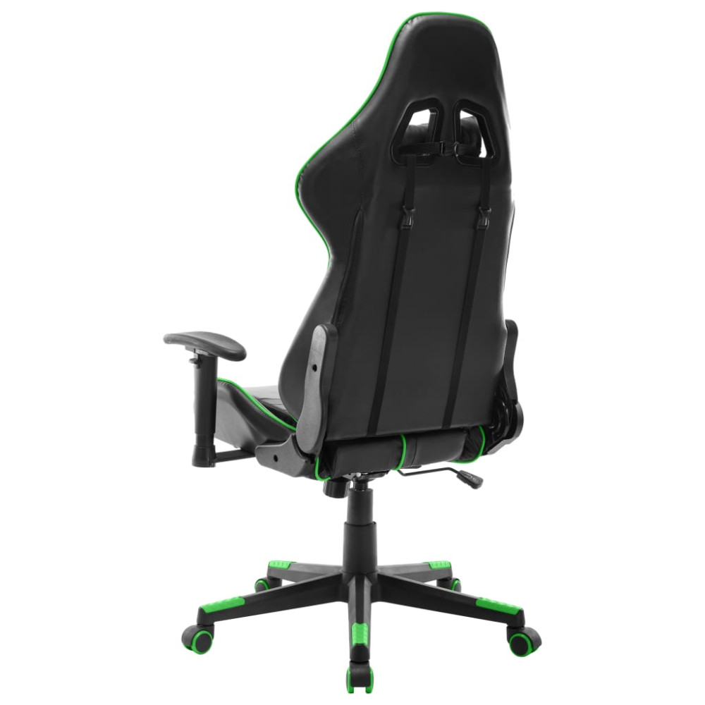 Produktbild för Gamingstol svart och grön konstläder
