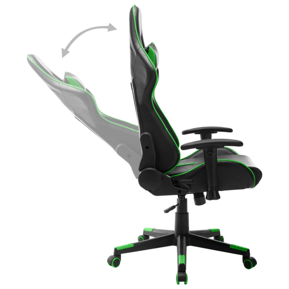 Produktbild för Gamingstol svart och grön konstläder