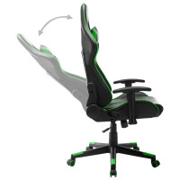 Produktbild för Gamingstol svart och grön konstläder