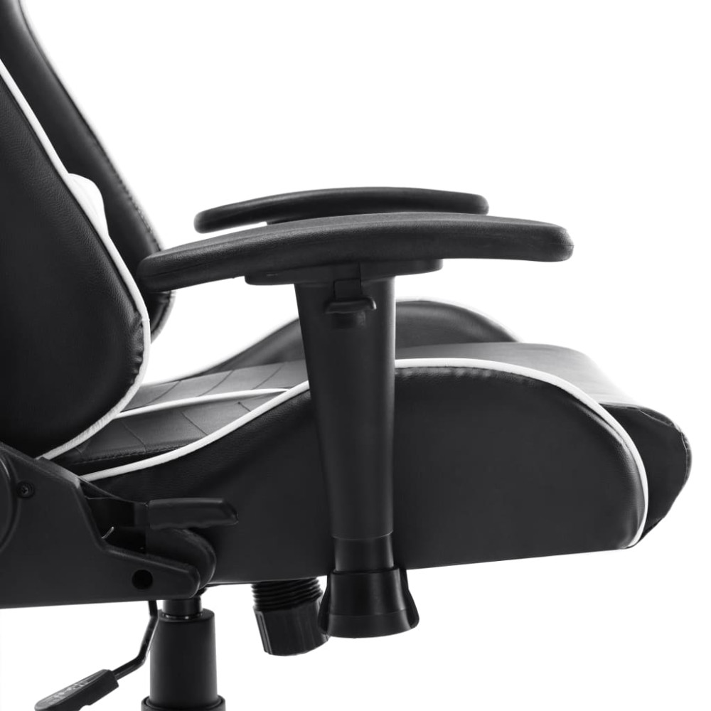 Produktbild för Gamingstol svart och vit konstläder