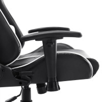 Produktbild för Gamingstol svart och vit konstläder