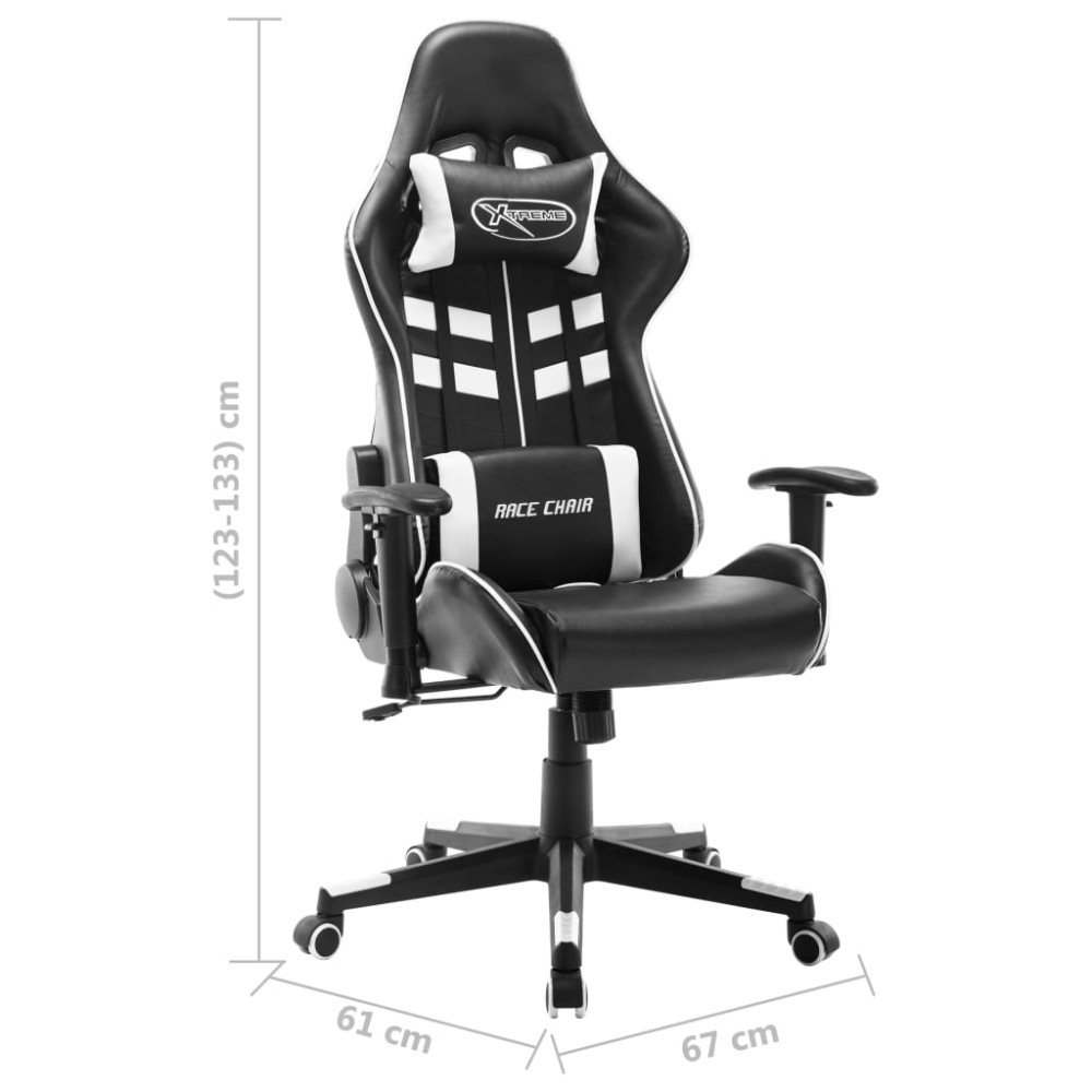 Produktbild för Gamingstol svart och vit konstläder