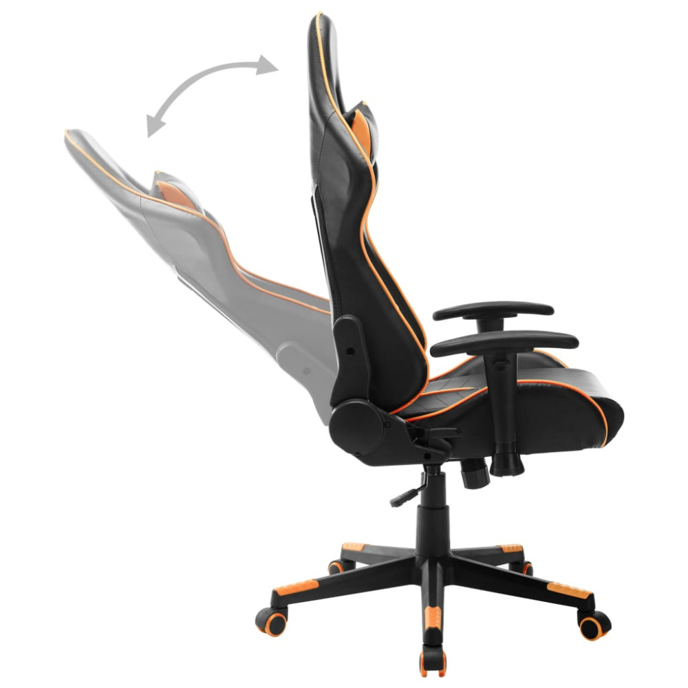 Produktbild för Gamingstol svart och orange konstläder