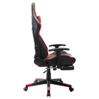 Produktbild för Gamingstol med fotstöd svart och röd konstläder