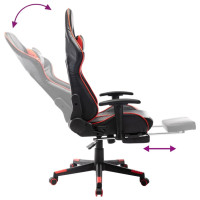 Produktbild för Gamingstol med fotstöd svart och röd konstläder
