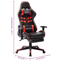 Produktbild för Gamingstol med fotstöd svart och röd konstläder