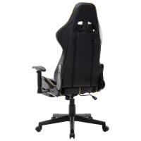 Produktbild för Gamingstol med fotstöd svart och guld konstläder