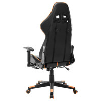 Produktbild för Gamingstol med fotstöd svart och orange konstläder