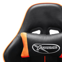 Produktbild för Gamingstol med fotstöd svart och orange konstläder