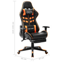 Produktbild för Gamingstol med fotstöd svart och orange konstläder
