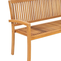 Produktbild för Stapelbar trädgårdsbänk med dyna 159 cm massiv teak