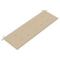 Produktbild för Stapelbar trädgårdsbänk med dyna 159 cm massiv teak