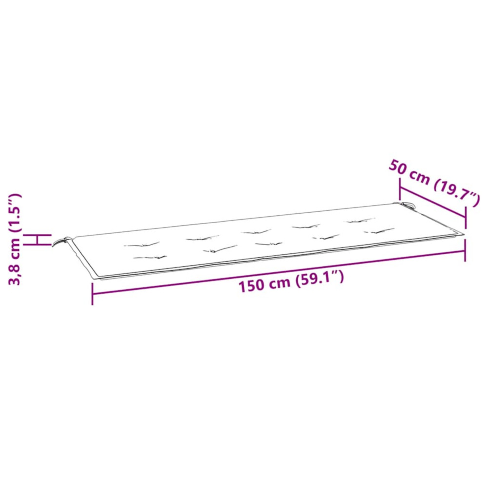 Produktbild för Stapelbar trädgårdsbänk med dyna 159 cm massiv teak