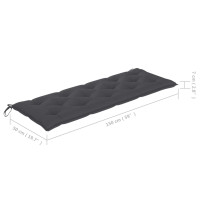 Produktbild för Stapelbar trädgårdsbänk med dyna 159 cm massiv teak