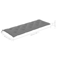 Produktbild för Stapelbar trädgårdsbänk med dyna 159 cm massiv teak