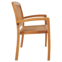 Produktbild för Stapelbar trädgårdsbänk med dyna 159 cm massiv teak