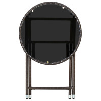 Produktbild för Soffbord brun 60 cm konstrotting och härdat glas