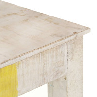 Produktbild för Avlastningsbord vit 115x35x77 cm grovt mangoträ