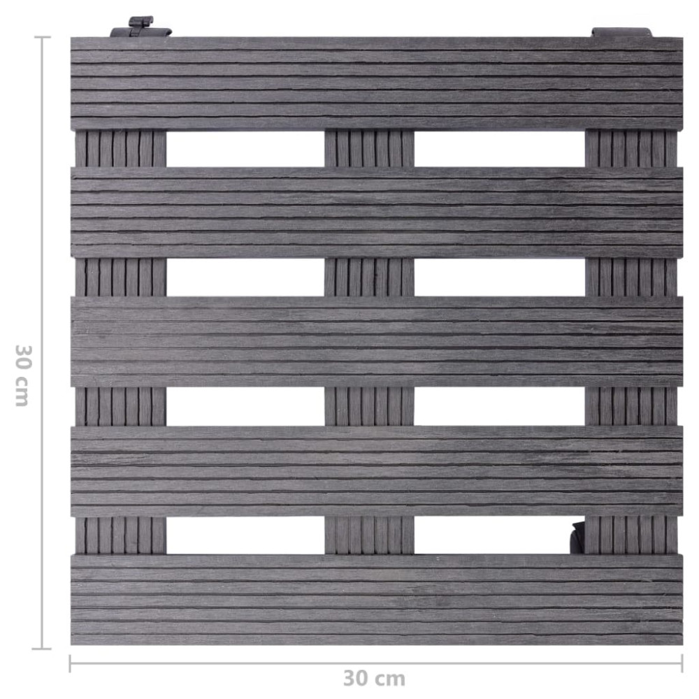 Produktbild för Blomvagnar 2 st grå 30x30x7,5 cm WPC