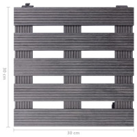 Produktbild för Blomvagnar 2 st grå 30x30x7,5 cm WPC