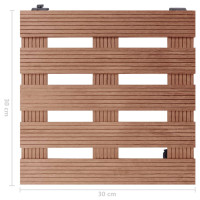 Produktbild för Blomvagnar 2 st brun 30x30x7,5 cm WPC