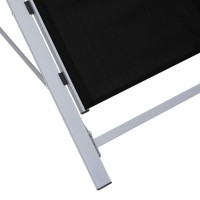 Produktbild för Solsängar 2 st med bord aluminium svart