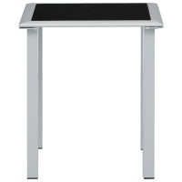 Produktbild för Solsängar 2 st med bord aluminium svart