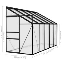 Miniatyr av produktbild för Växthus antracit aluminium 6,23 m³