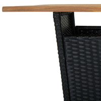 Produktbild för Barbord svart 80x80x110 cm konstrotting och massivt akaciaträ