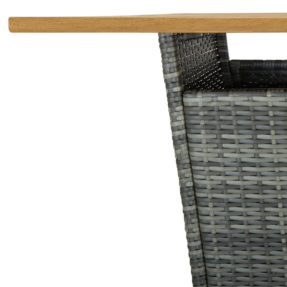Produktbild för Barbord grå 80x80x110 cm konstrotting och massivt akaciaträ