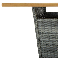 Produktbild för Barbord grå 80x80x110 cm konstrotting och massivt akaciaträ